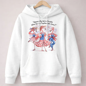 Apparently We're Trouble When We Are Together Flamingo Besties Shirt - FlamingoAholic