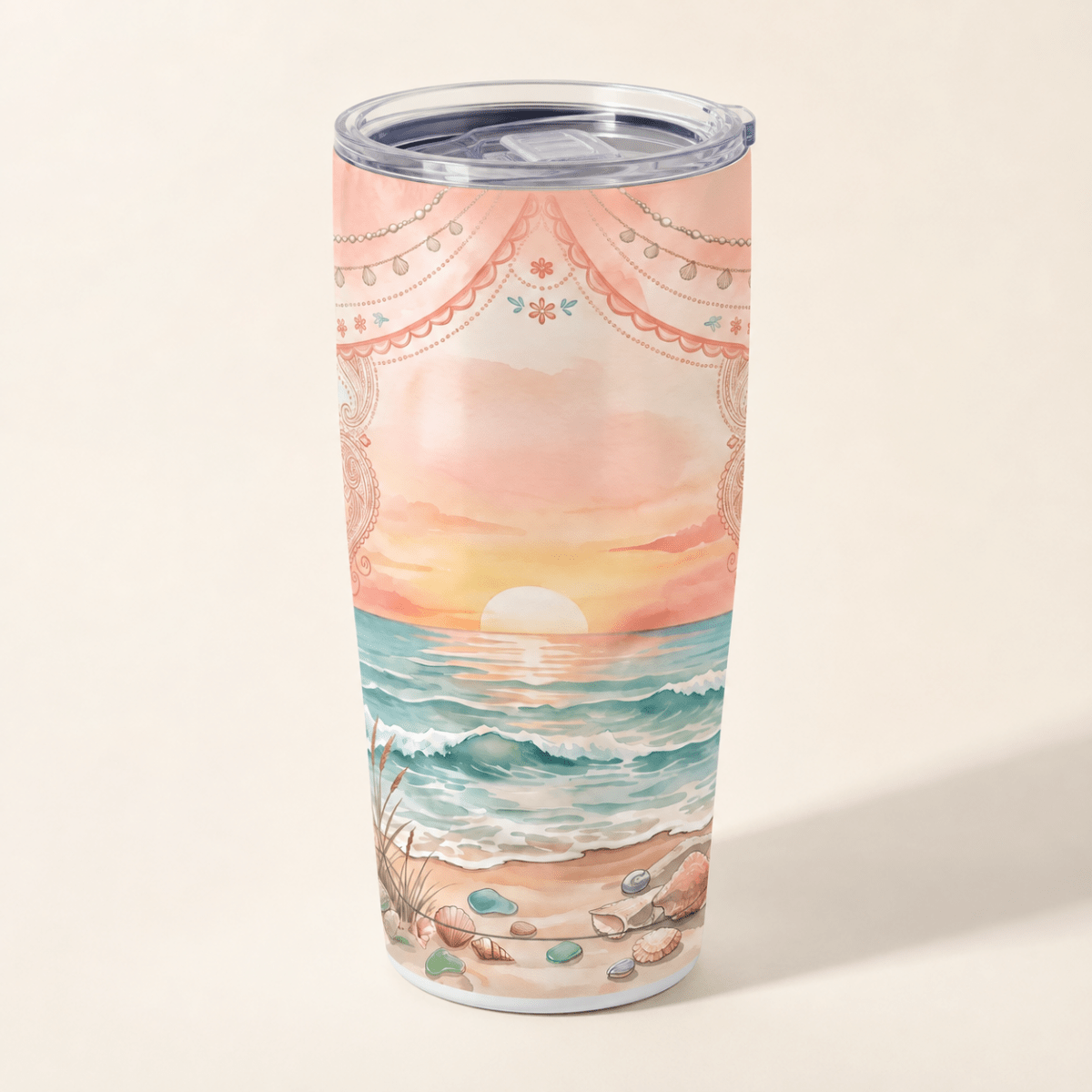 Beach Soul 20oz Stainless Steel Tumbler | Flamingo Beach Lover Travel Cup - FlamingoAholic