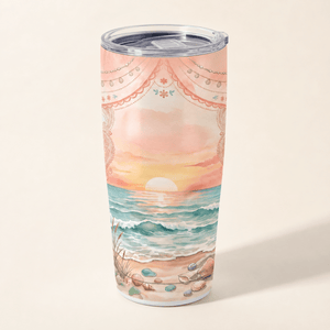 Beach Soul 20oz Stainless Steel Tumbler | Flamingo Beach Lover Travel Cup - FlamingoAholic