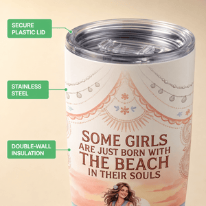 Beach Soul 20oz Stainless Steel Tumbler | Flamingo Beach Lover Travel Cup - FlamingoAholic