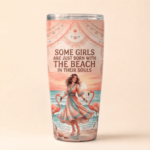 Beach Soul 20oz Stainless Steel Tumbler | Flamingo Beach Lover Travel Cup - FlamingoAholic