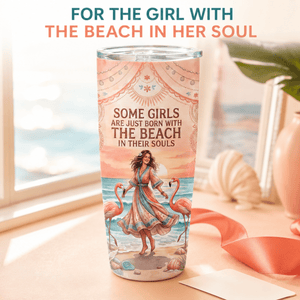 Beach Soul 20oz Stainless Steel Tumbler | Flamingo Beach Lover Travel Cup - FlamingoAholic