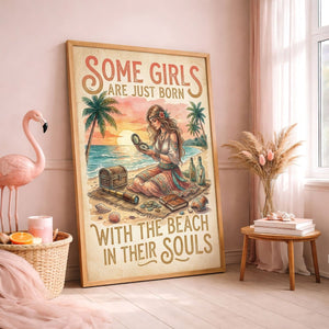 Beach Soul Adventure Poster – Tropical Treasure Sunset Wall Art - FlamingoAholic