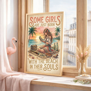 Beach Soul Adventure Poster – Tropical Treasure Sunset Wall Art - FlamingoAholic