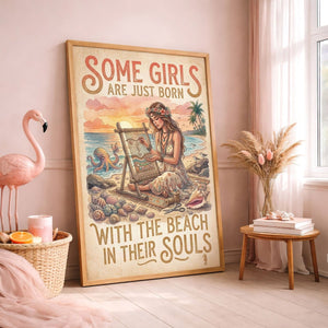 Beach Soul Craft Poster – Coastal Boho Sewing Ocean Wall Art - FlamingoAholic