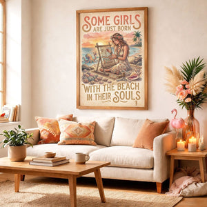 Beach Soul Craft Poster – Coastal Boho Sewing Ocean Wall Art - FlamingoAholic