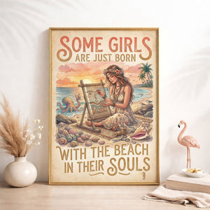 Beach Soul Craft Poster – Coastal Boho Sewing Ocean Wall Art - FlamingoAholic