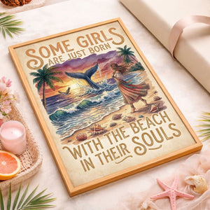 Beach Soul Whale Poster – Tropical Sunset Ocean Wall Art - FlamingoAholic