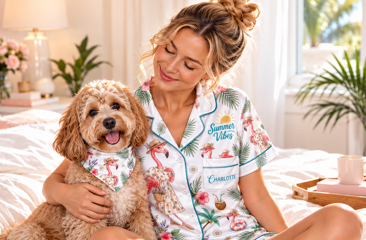 Photo-ready all-over print pajama set