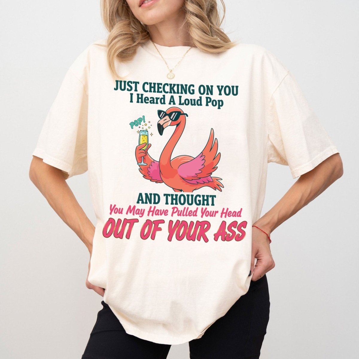 Bold Sarcastic Flamingo Graphic Tee - Hilariously Rude Quote Shirt - FlamingoAholic