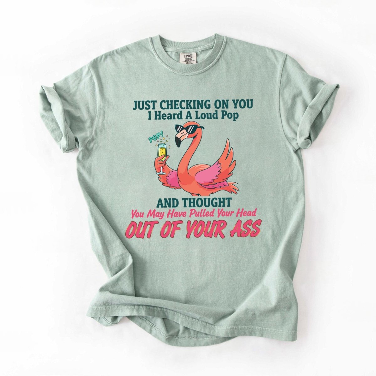 Bold Sarcastic Flamingo Graphic Tee - Hilariously Rude Quote Shirt - FlamingoAholic