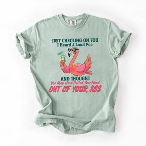 Bold Sarcastic Flamingo Graphic Tee - Hilariously Rude Quote Shirt - FlamingoAholic