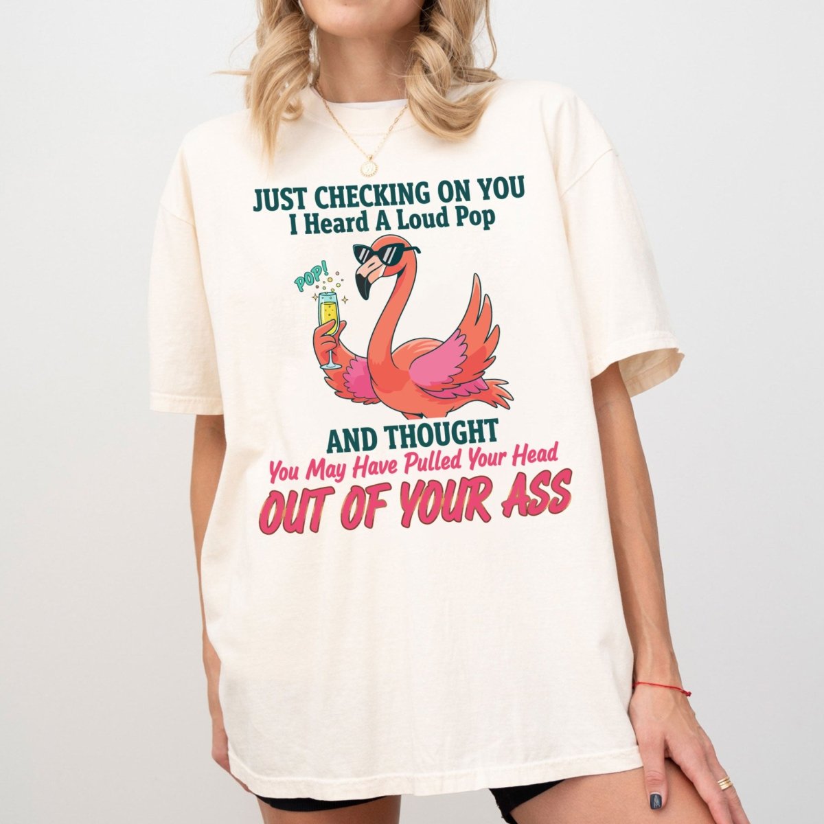 Bold Sarcastic Flamingo Graphic Tee - Hilariously Rude Quote Shirt - FlamingoAholic