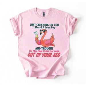Bold Sarcastic Flamingo Graphic Tee - Hilariously Rude Quote Shirt - FlamingoAholic