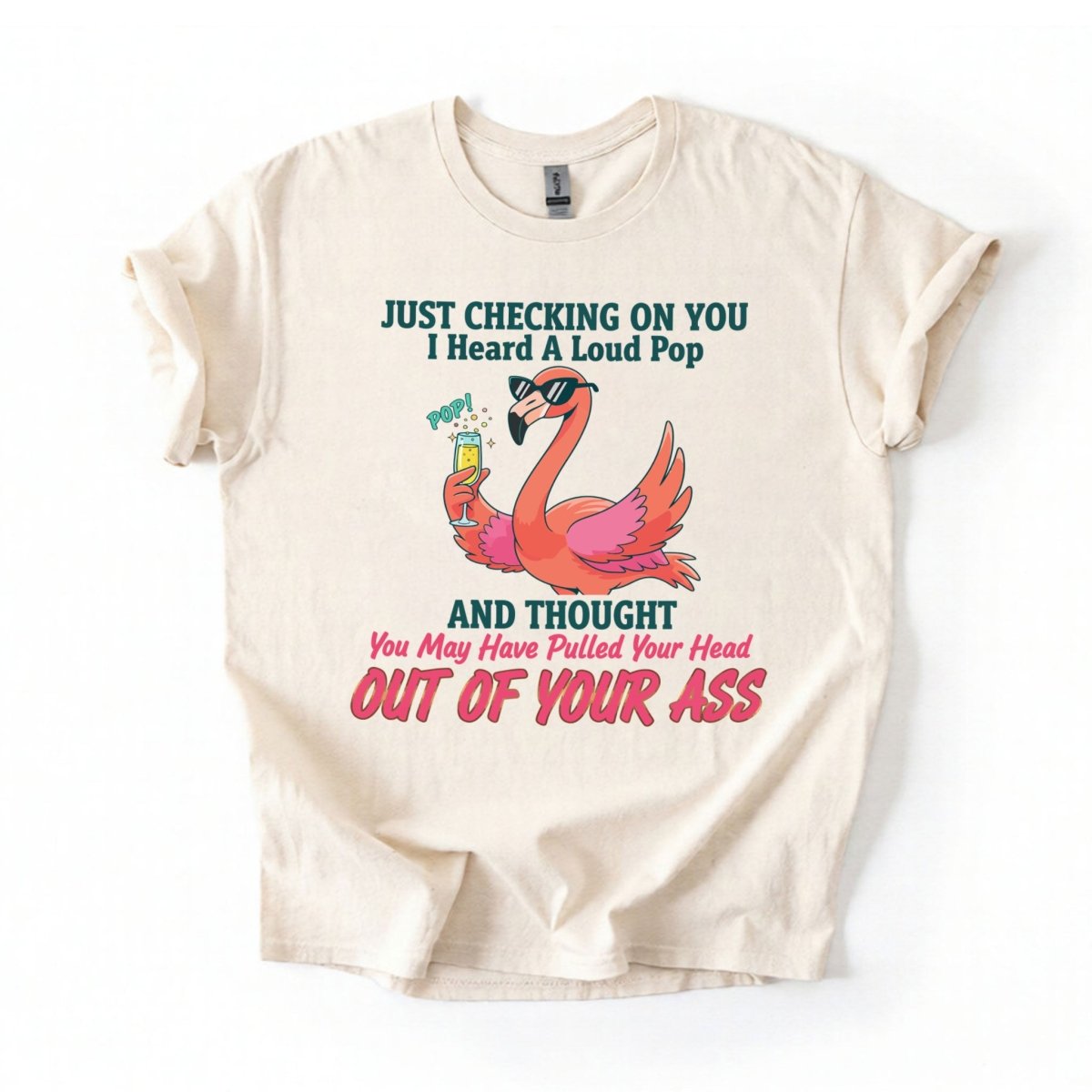 Bold Sarcastic Flamingo Graphic Tee - Hilariously Rude Quote Shirt - FlamingoAholic
