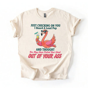Bold Sarcastic Flamingo Graphic Tee - Hilariously Rude Quote Shirt - FlamingoAholic