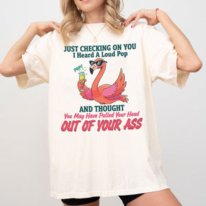 Bold Sarcastic Flamingo Graphic Tee - Hilariously Rude Quote Shirt - FlamingoAholic