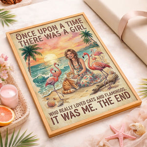 Cats & Flamingos Lover Poster – Pink Tropical Beach Wall Art - FlamingoAholic