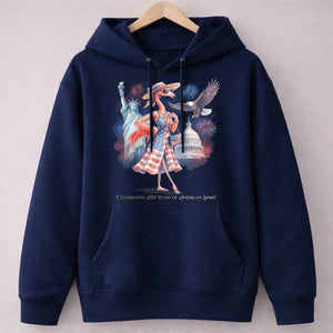 Celebrating 250 Years of American Spirit Patriotic Eagle Flamingo T-Shirt - FlamingoAholic