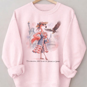 Celebrating 250 Years of American Spirit Patriotic Eagle Flamingo T-Shirt - FlamingoAholic