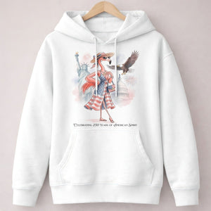 Celebrating 250 Years of American Spirit Patriotic Eagle Flamingo T-Shirt - FlamingoAholic