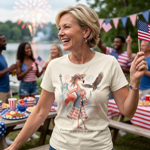 Celebrating 250 Years of American Spirit Patriotic Eagle Flamingo T-Shirt - FlamingoAholic
