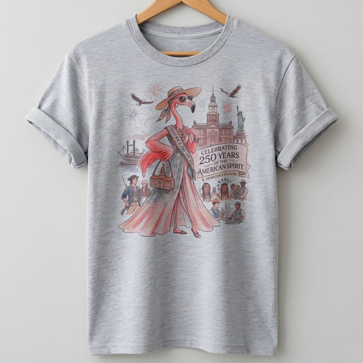 Celebrating 250 Years of The American Spirit Semicentennial Tee - FlamingoAholic