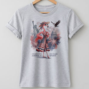 Celebrating America's 250 Years Spirit Patriotic Flamingo T-Shirt - FlamingoAholic