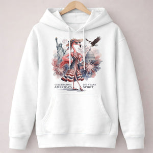 Celebrating America's 250 Years Spirit Patriotic Flamingo T-Shirt - FlamingoAholic