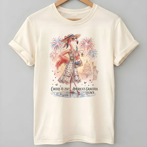 Cheers to 250 America's Graceful Legacy Flamingo July 4th Shirt - FlamingoAholic