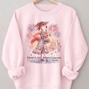 Cheers to 250 America's Graceful Legacy Flamingo July 4th Shirt - FlamingoAholic