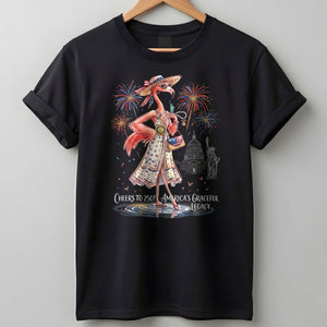 Cheers to 250 America's Graceful Legacy Flamingo July 4th Shirt - FlamingoAholic