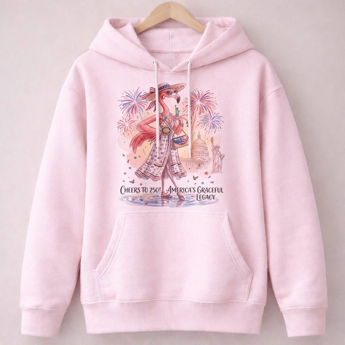 Cheers to 250 America's Graceful Legacy Flamingo July 4th Shirt - FlamingoAholic
