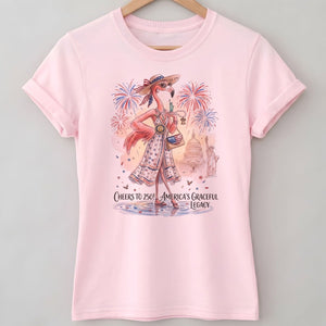 Cheers to 250 America's Graceful Legacy Flamingo July 4th Shirt - FlamingoAholic