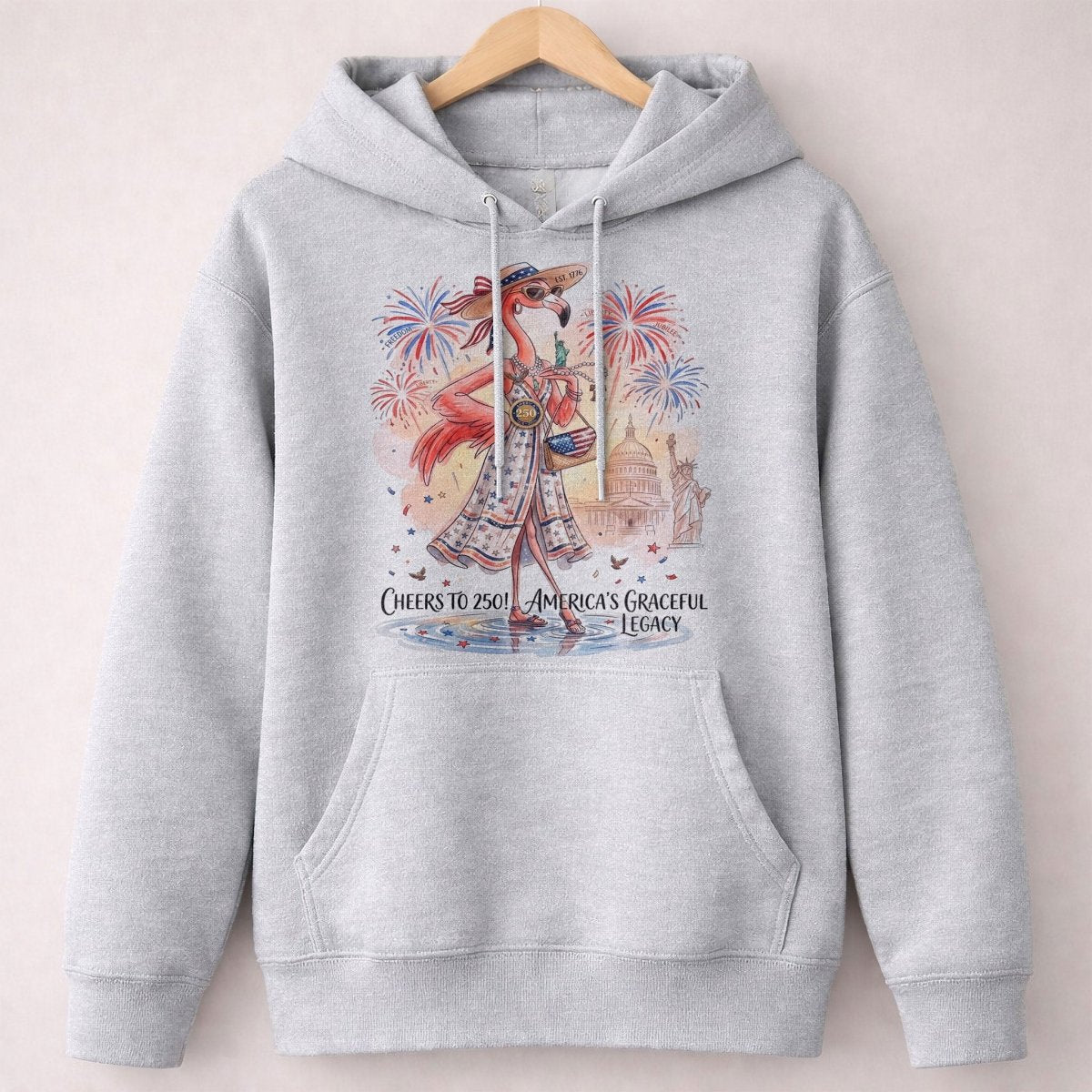 Cheers to 250 America's Graceful Legacy Flamingo July 4th Shirt - FlamingoAholic