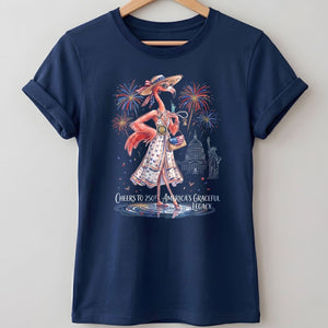 Cheers to 250 America's Graceful Legacy Flamingo July 4th Shirt - FlamingoAholic
