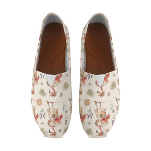Coastal Flamingo Print Cream Canvas Lightweight Slip-On Shoes - FlamingoAholic
