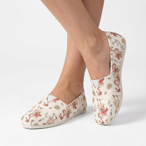 Coastal Flamingo Print Cream Canvas Lightweight Slip-On Shoes - FlamingoAholic