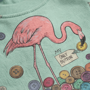 Cozy Personalized Flamingo Button AOP Sweatshirt - Custom Name Gift for Grandma - FlamingoAholic