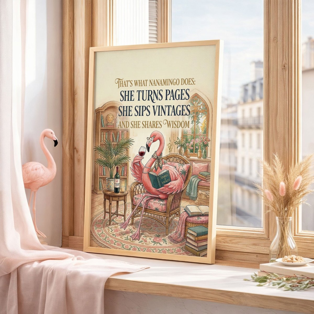 Custom Nanamingo Wisdom Poster – Funny Flamingo Grandma Wall Art - FlamingoAholic