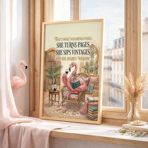 Custom Nanamingo Wisdom Poster – Funny Flamingo Grandma Wall Art - FlamingoAholic