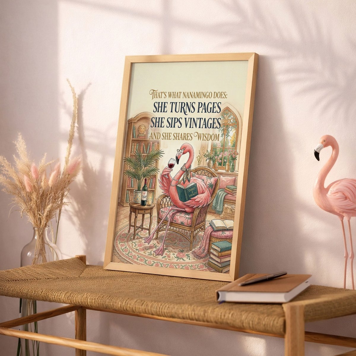 Custom Nanamingo Wisdom Poster – Funny Flamingo Grandma Wall Art - FlamingoAholic