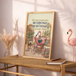 Custom Nanamingo Wisdom Poster – Funny Flamingo Grandma Wall Art - FlamingoAholic
