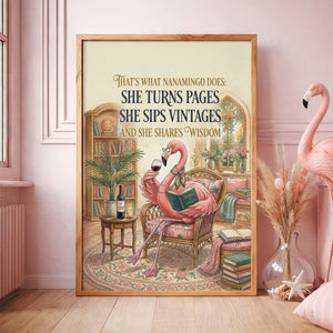 Custom Nanamingo Wisdom Poster – Funny Flamingo Grandma Wall Art - FlamingoAholic