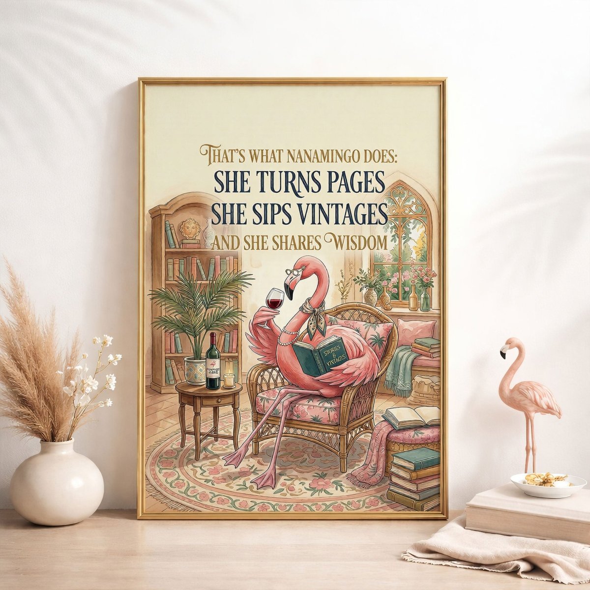 Custom Nanamingo Wisdom Poster – Funny Flamingo Grandma Wall Art - FlamingoAholic