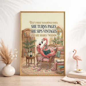Custom Nanamingo Wisdom Poster – Funny Flamingo Grandma Wall Art - FlamingoAholic