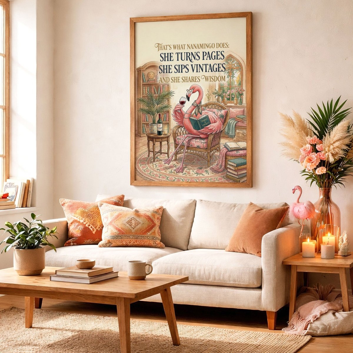 Custom Nanamingo Wisdom Poster – Funny Flamingo Grandma Wall Art - FlamingoAholic