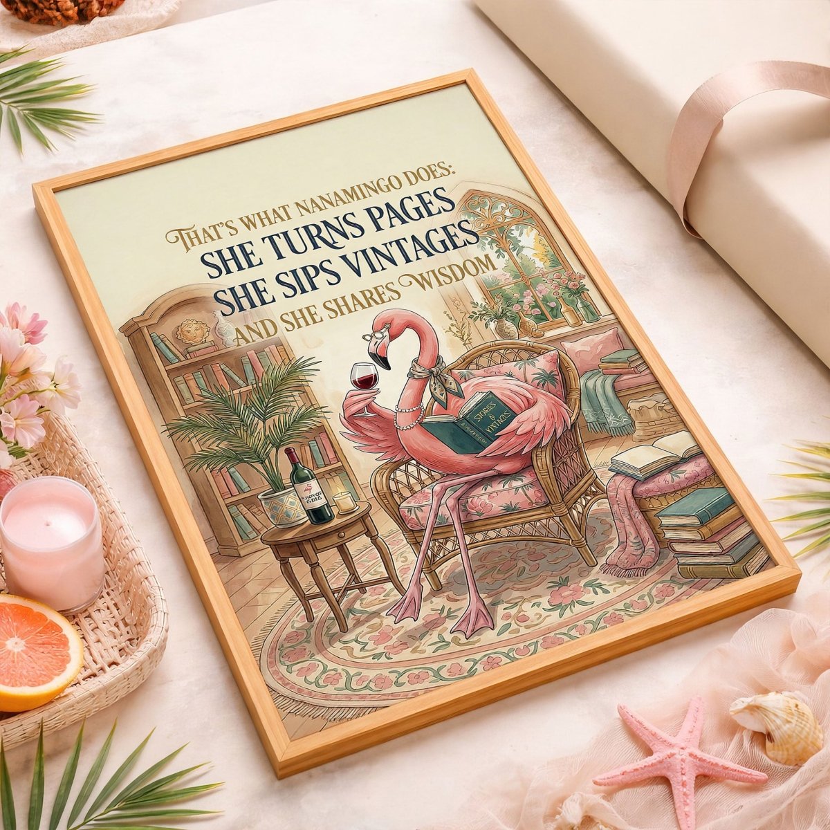 Custom Nanamingo Wisdom Poster – Funny Flamingo Grandma Wall Art - FlamingoAholic