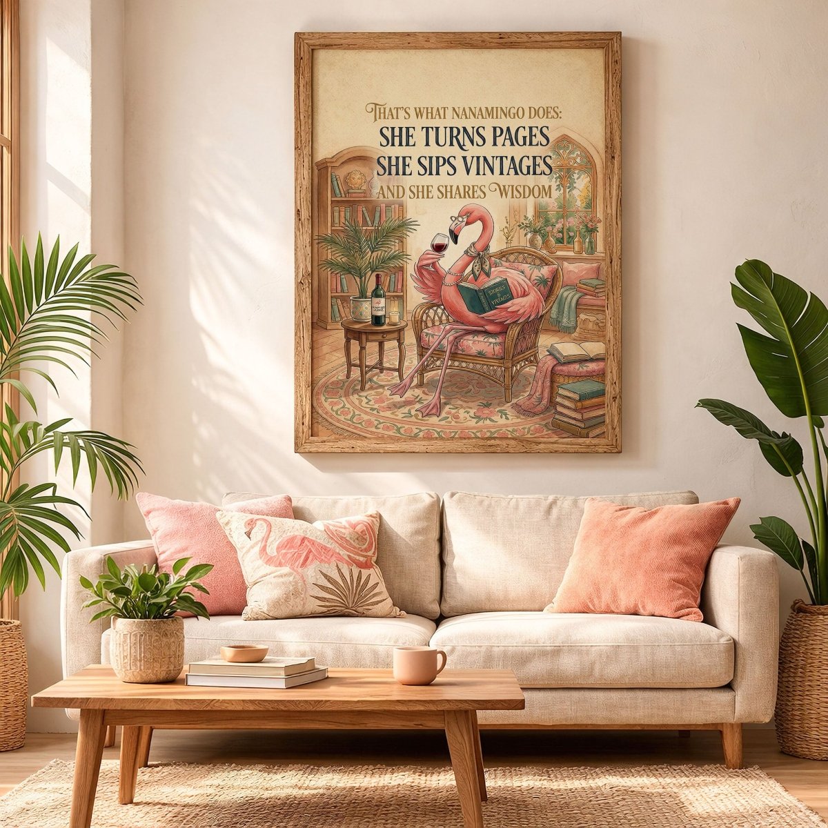 Custom Nanamingo Wisdom Poster – Funny Flamingo Grandma Wall Art - FlamingoAholic
