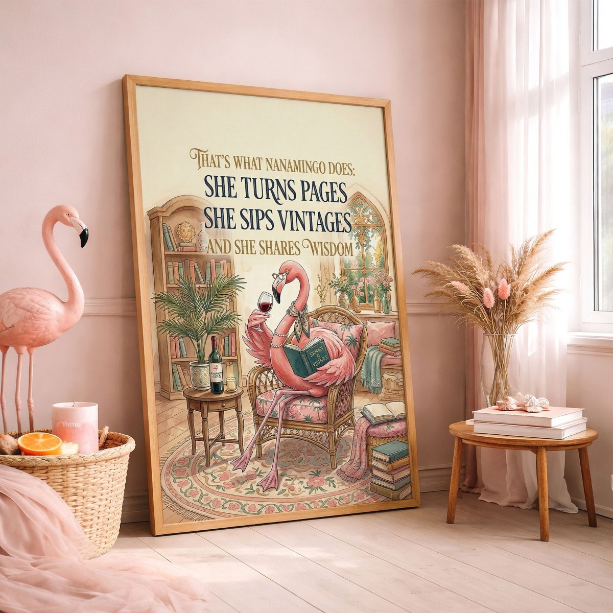 Custom Nanamingo Wisdom Poster – Funny Flamingo Grandma Wall Art - FlamingoAholic